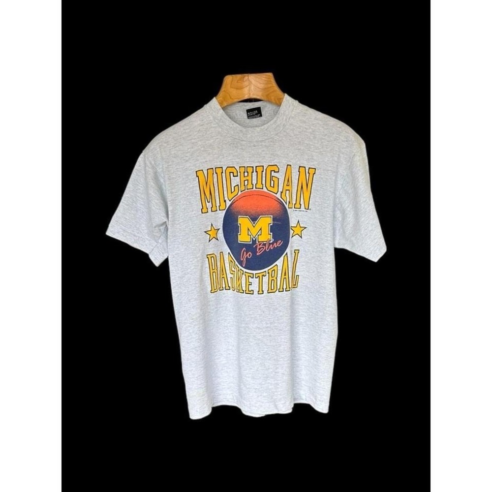 Vintage Suntek 1991 Michigan Basketball Shirt Size XL Screen Stars Sporty